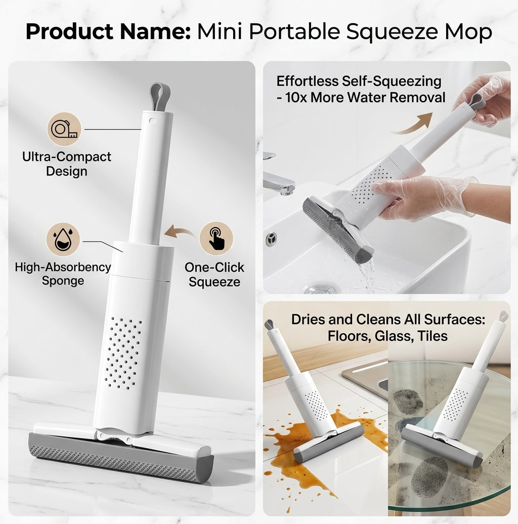 Mini Portable Squeeze Mop