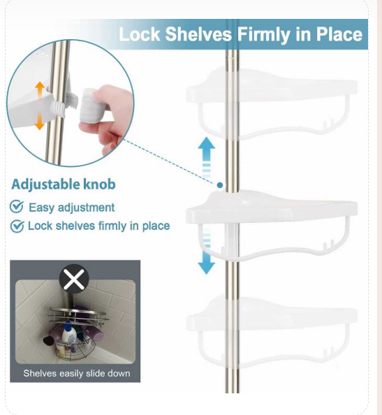 4 Layer Multi Corner Bathroom Organizer